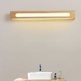 Modern Nordic Wood LED Wall Sconce Waterproof Bathroom Mirror Light for Bedroom and Living Room