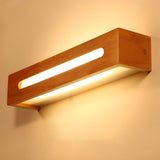 Modern Nordic Wood LED Wall Sconce Waterproof Bathroom Mirror Light for Bedroom and Living Room