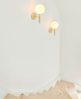 Modern Nordica Glass Bracket Wall Lamp Elegant Nordic Design Brass Indoor Sconce