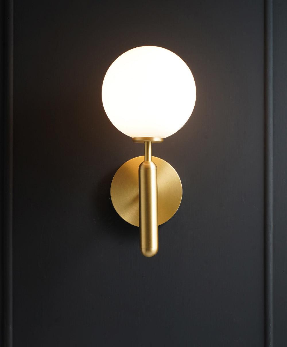Modern Nordica Glass Bracket Wall Lamp Elegant Nordic Design Brass Indoor Sconce