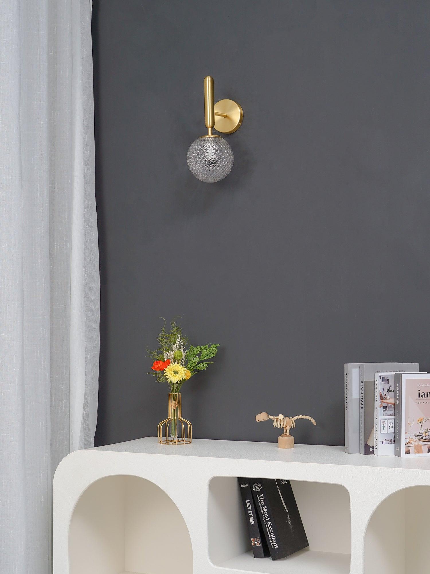 Modern Nordica Glass Bracket Wall Lamp Elegant Nordic Design Brass Indoor Sconce