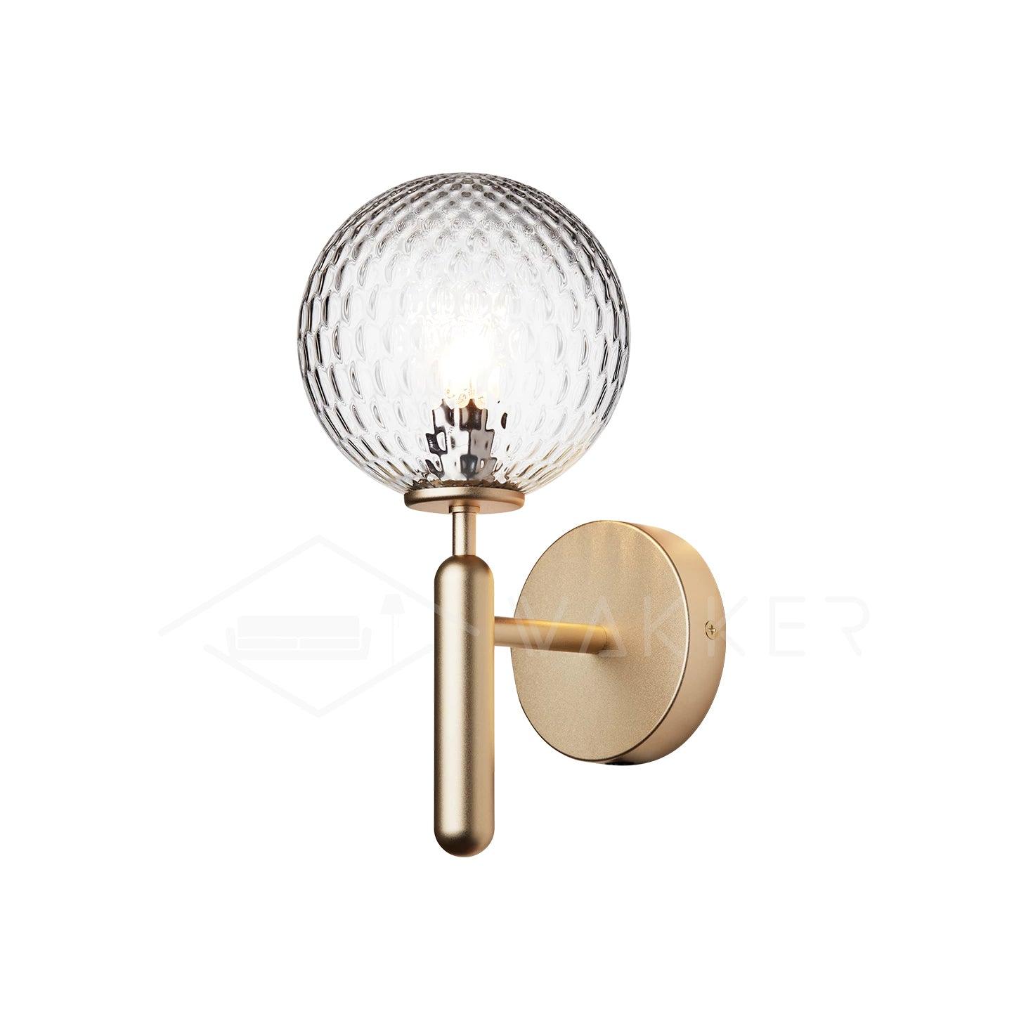 Modern Nordica Glass Bracket Wall Lamp Elegant Nordic Design Brass Indoor Sconce