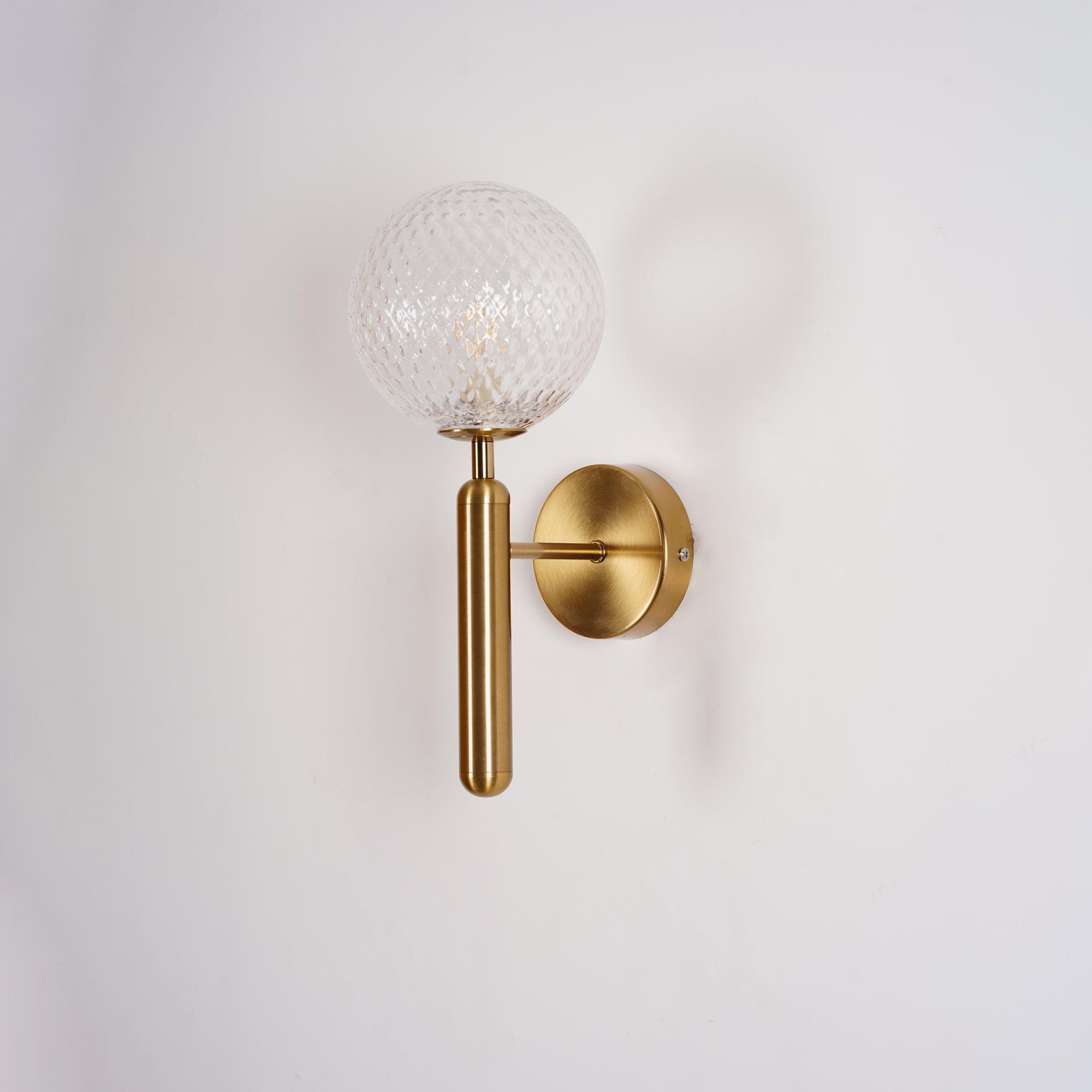 Modern Nordica Glass Bracket Wall Lamp Elegant Nordic Design Brass Indoor Sconce