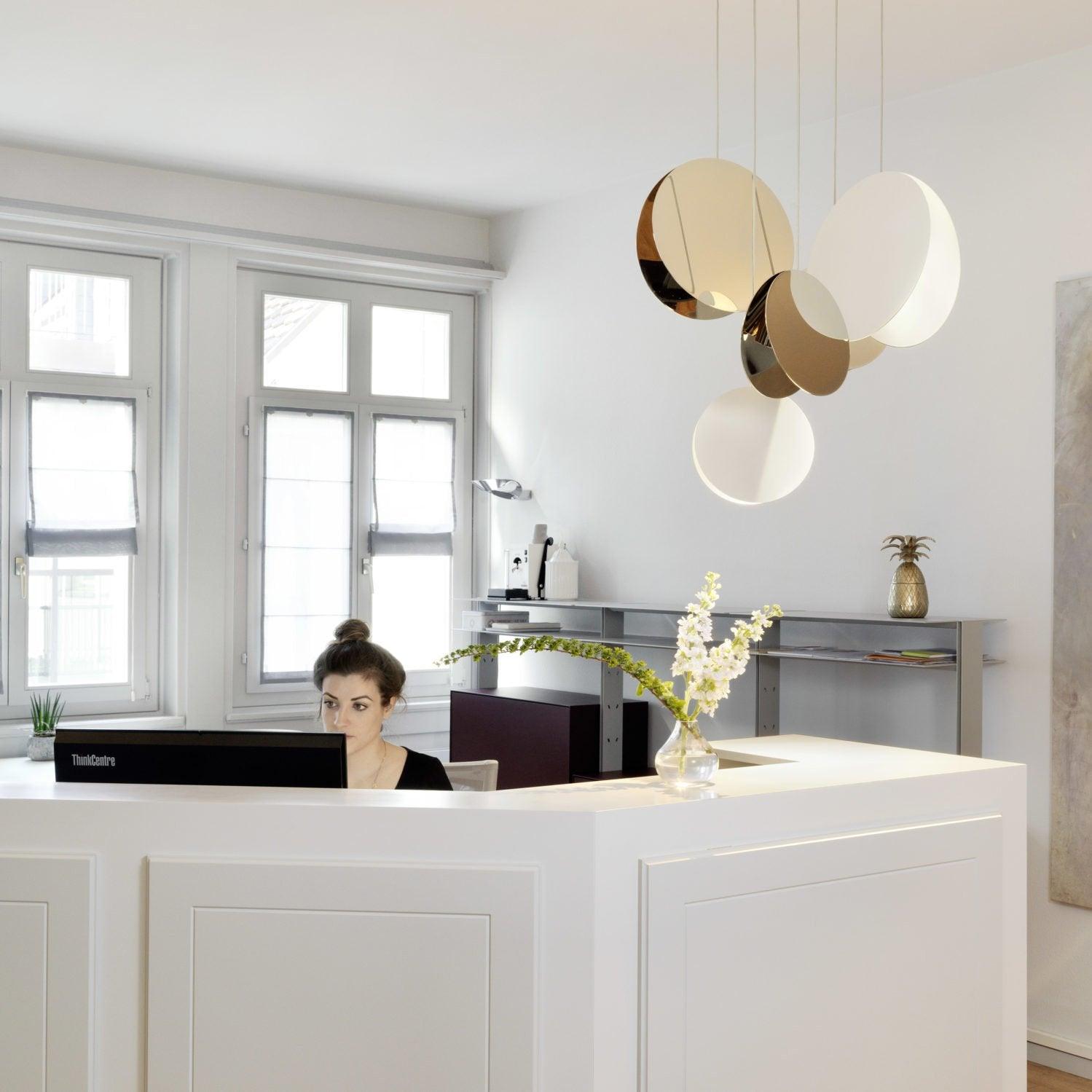 Modern North Circular Geometric Pendant Light Iron GU10 LED Ceiling Fixture