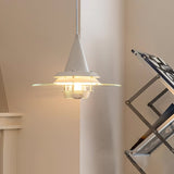 Modern Nova Glass Disc Pendant Light Chrome Industrial Ceiling Hanging Lamp