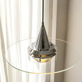 Modern Nova Glass Disc Pendant Light Chrome Industrial Ceiling Hanging Lamp
