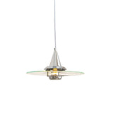 Modern Nova Glass Disc Pendant Light Chrome Industrial Ceiling Hanging Lamp