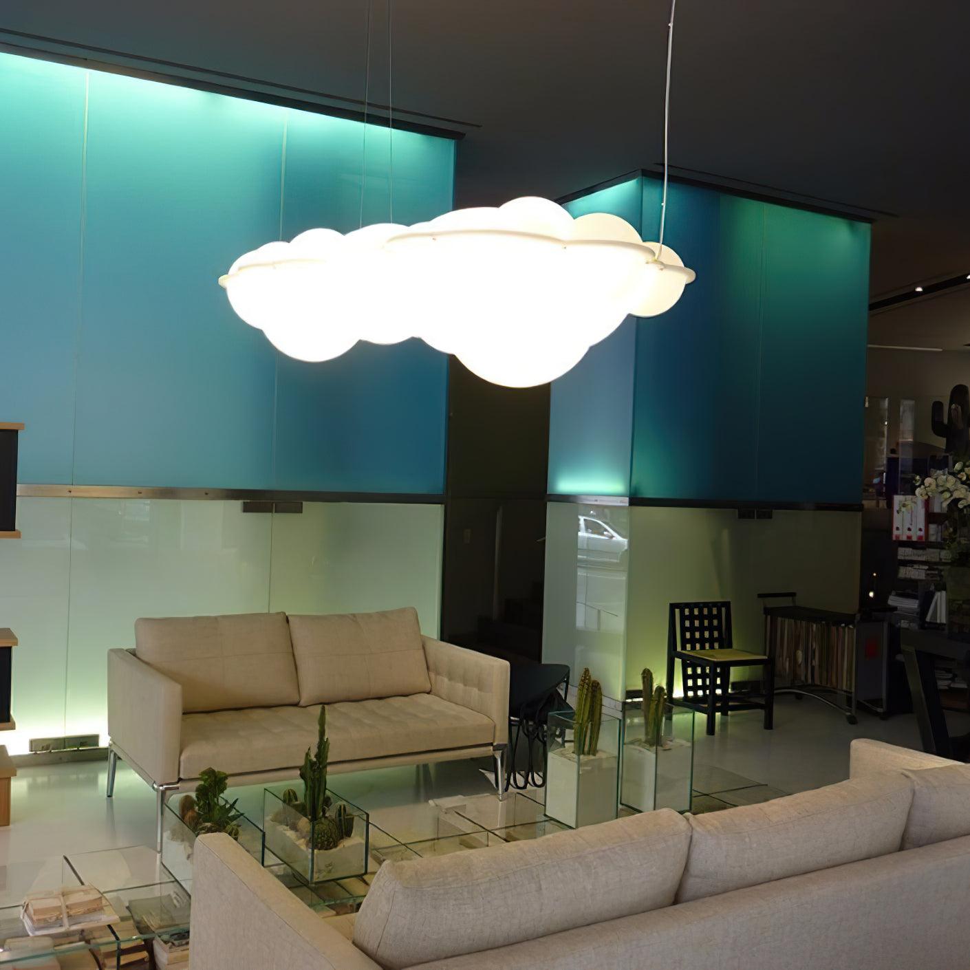 Modern Nuvola Cloud Shaped Pendant Light with White PE Shade for Minimalist Indoor Decor