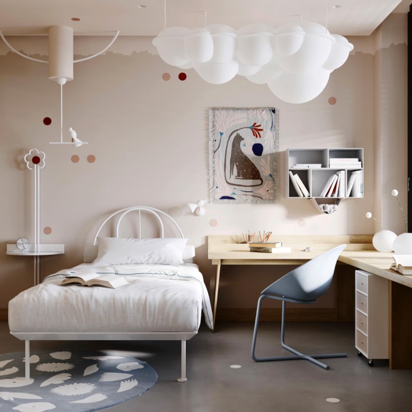 Modern Nuvola Cloud Shaped Pendant Light with White PE Shade for Minimalist Indoor Decor