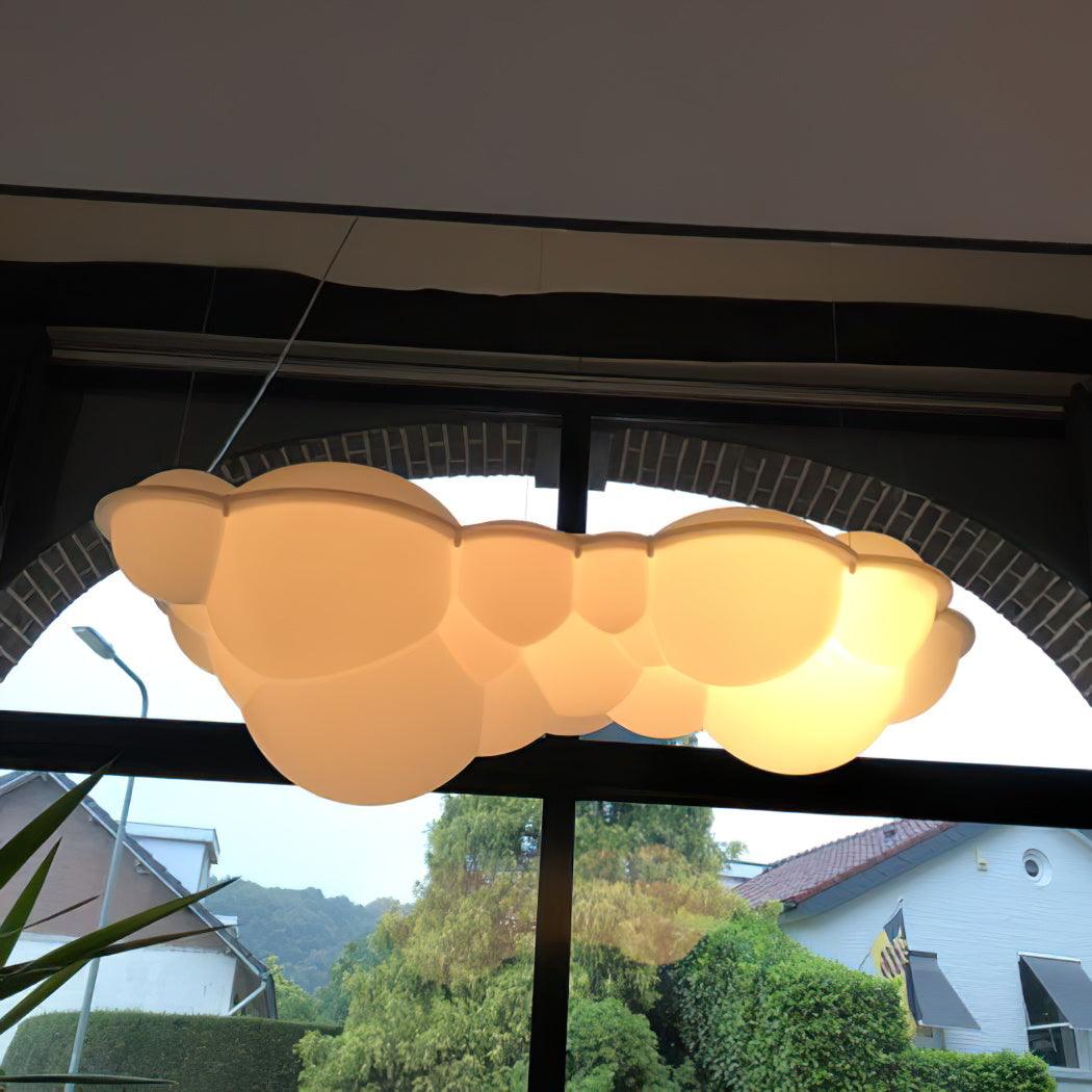 Modern Nuvola Cloud Shaped Pendant Light with White PE Shade for Minimalist Indoor Decor