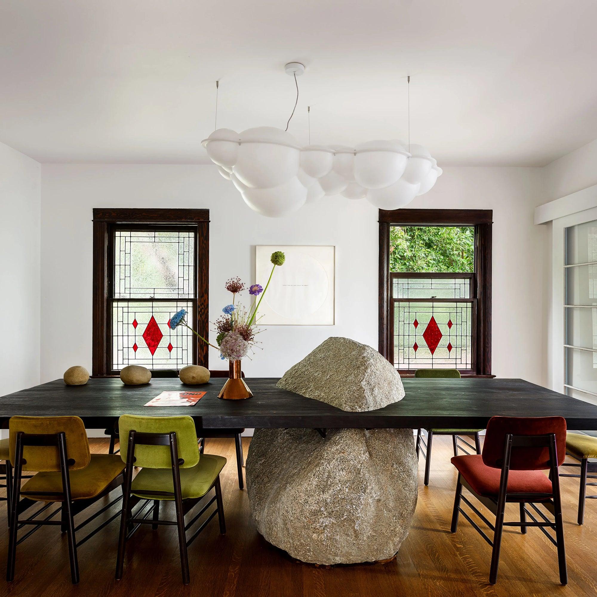 Modern Nuvola Cloud Shaped Pendant Light with White PE Shade for Minimalist Indoor Decor