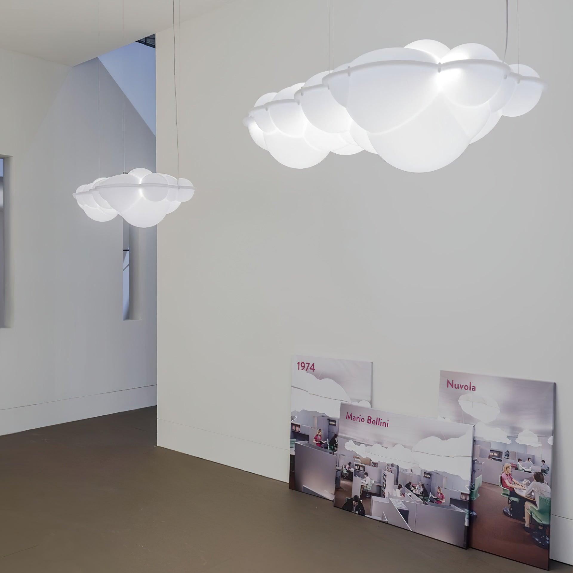 Modern Nuvola Cloud Shaped Pendant Light with White PE Shade for Minimalist Indoor Decor