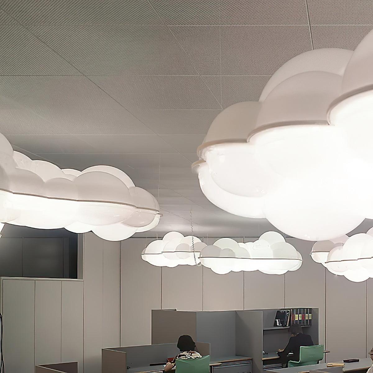 Modern Nuvola Cloud Shaped Pendant Light with White PE Shade for Minimalist Indoor Decor