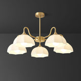 Modern Octagonal Glass Bowl Brass Chandelier Luxury Indoor Pendant Ceiling Light Fixture