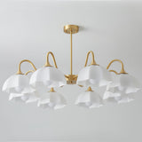 Modern Octagonal Glass Bowl Brass Chandelier Luxury Indoor Pendant Ceiling Light Fixture