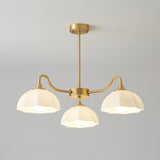 Modern Octagonal Glass Bowl Brass Chandelier Luxury Indoor Pendant Ceiling Light Fixture