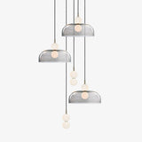 Modern Ohm Glass Globe Pendant Light Fixture with Integrated LED Hanging Ceiling Lamp