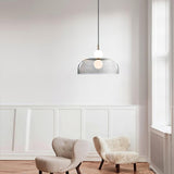Modern Ohm Glass Globe Pendant Light Fixture with Integrated LED Hanging Ceiling Lamp