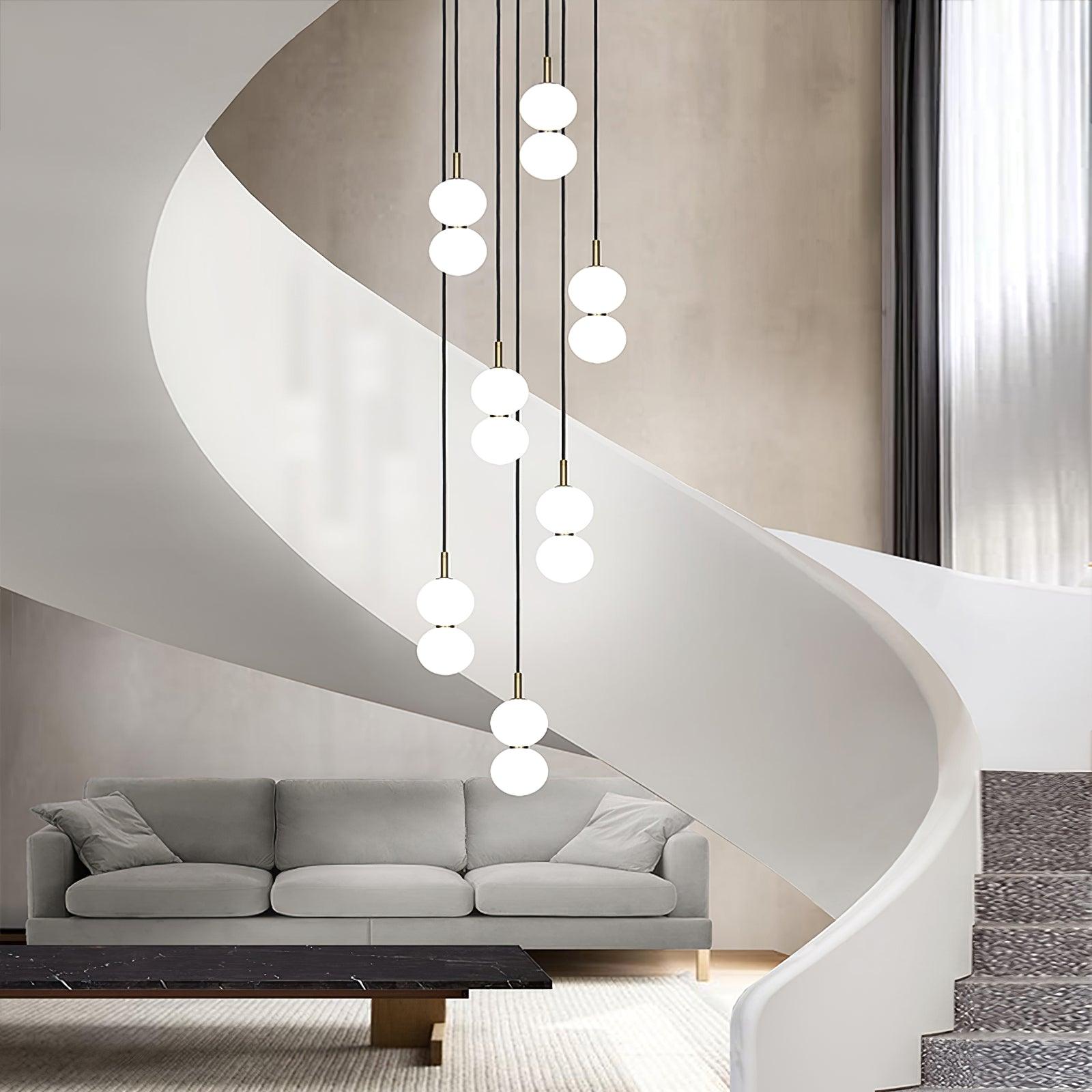 Modern Ohm Glass Globe Pendant Light Fixture with Integrated LED Hanging Ceiling Lamp