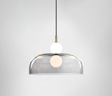 Modern Ohm Glass Globe Pendant Light Fixture with Integrated LED Hanging Ceiling Lamp