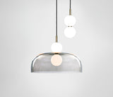 Modern Ohm Glass Globe Pendant Light Fixture with Integrated LED Hanging Ceiling Lamp