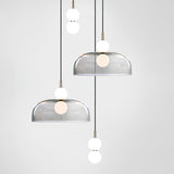 Modern Ohm Glass Globe Pendant Light Fixture with Integrated LED Hanging Ceiling Lamp