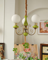 Modern Onyx Glass Pendant Light Metal Chandelier for Dining Room Living Space