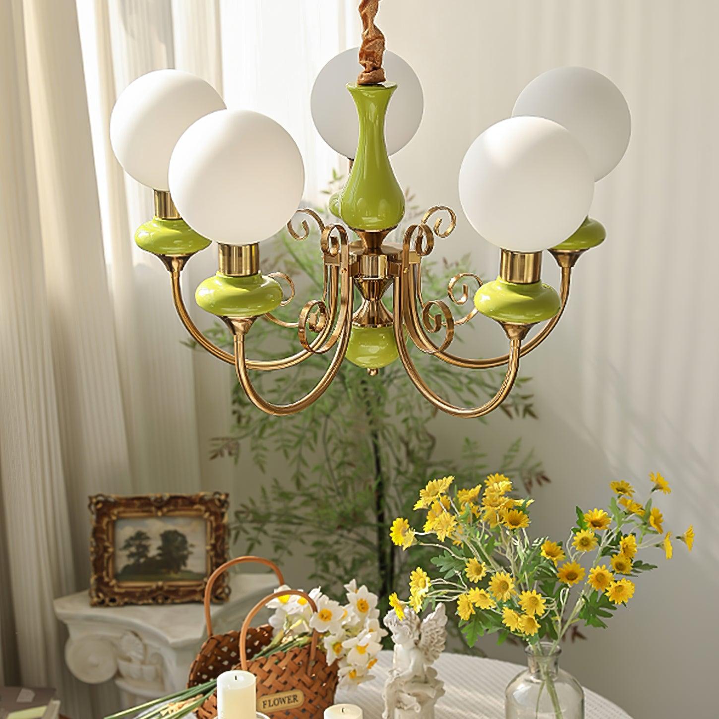 Modern Onyx Glass Pendant Light Metal Chandelier for Dining Room Living Space