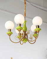 Modern Onyx Glass Pendant Light Metal Chandelier for Dining Room Living Space