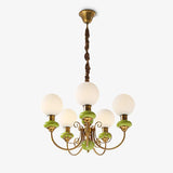 Modern Onyx Glass Pendant Light Metal Chandelier for Dining Room Living Space