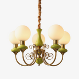 Modern Onyx Glass Pendant Light Metal Chandelier for Dining Room Living Space