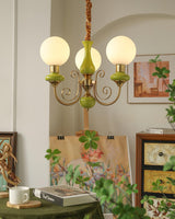 Modern Onyx Glass Pendant Light Metal Chandelier for Dining Room Living Space