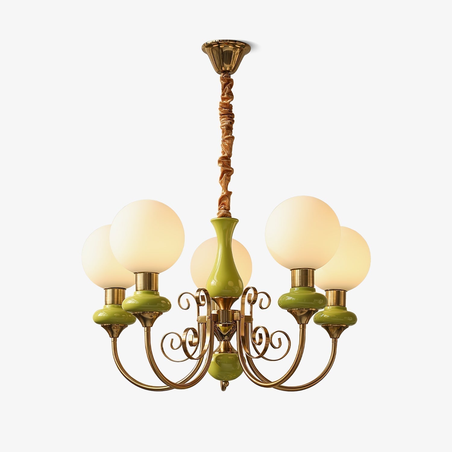 Modern Onyx Glass Pendant Light Metal Chandelier for Dining Room Living Space