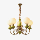 Modern Onyx Glass Pendant Light Metal Chandelier for Dining Room Living Space