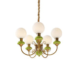 Modern Onyx Glass Pendant Light Metal Chandelier for Dining Room Living Space