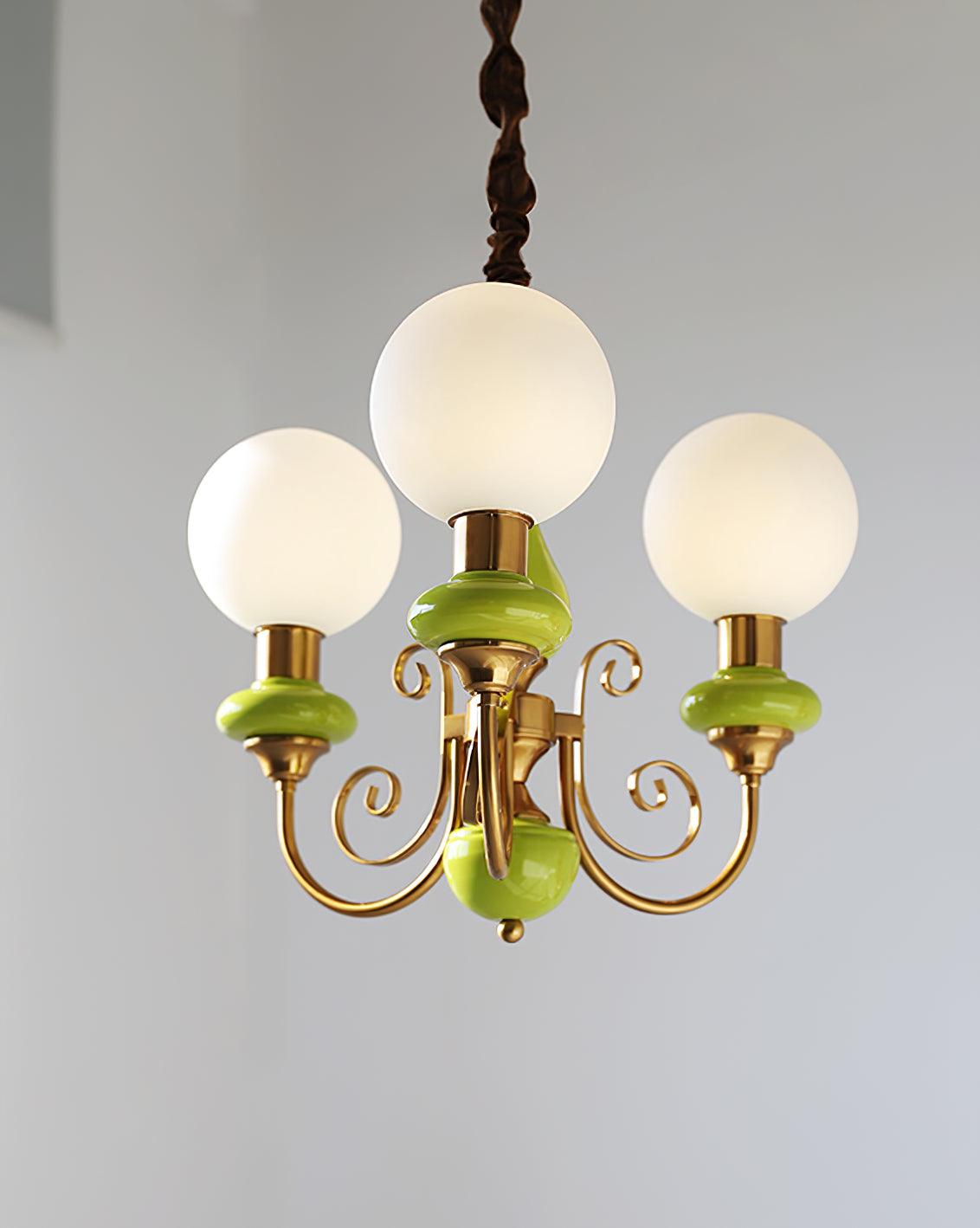 Modern Onyx Glass Pendant Light Metal Chandelier for Dining Room Living Space