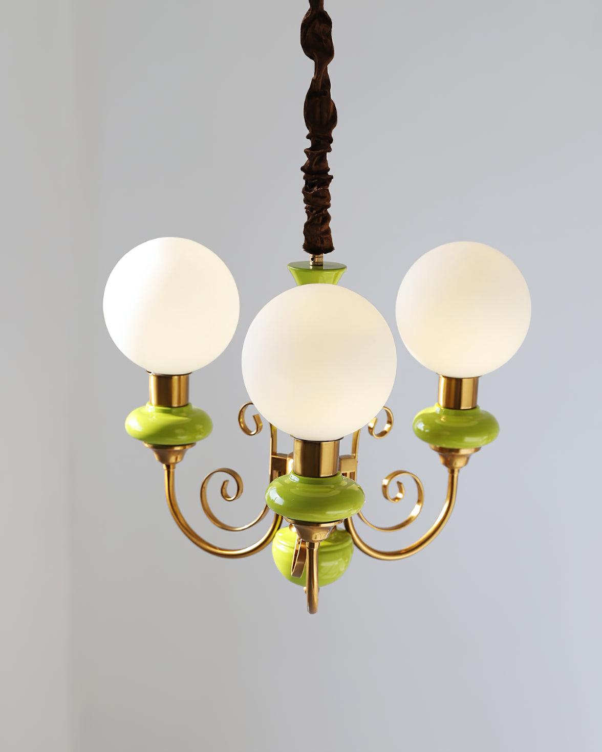 Modern Onyx Glass Pendant Light Metal Chandelier for Dining Room Living Space