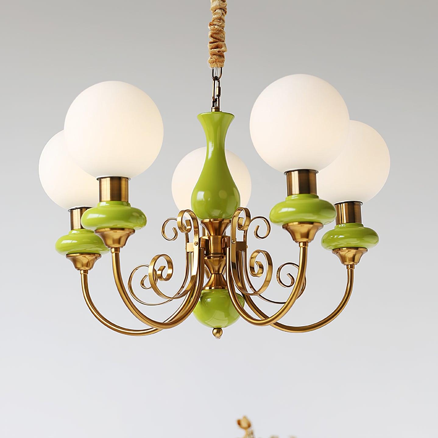 Modern Onyx Glass Pendant Light Metal Chandelier for Dining Room Living Space