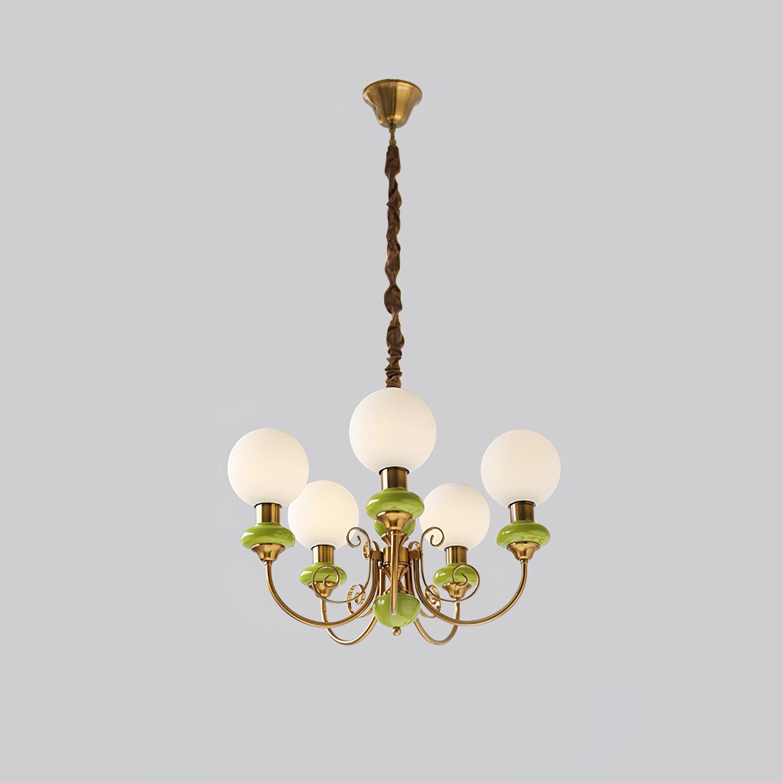 Modern Onyx Glass Pendant Light Metal Chandelier for Dining Room Living Space