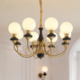 Modern Onyx Glass Pendant Light Metal Chandelier for Dining Room Living Space
