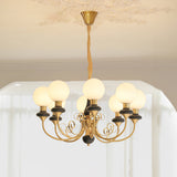 Modern Onyx Glass Pendant Light Metal Chandelier for Dining Room Living Space