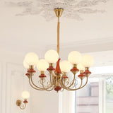 Modern Onyx Glass Pendant Light Metal Chandelier for Dining Room Living Space