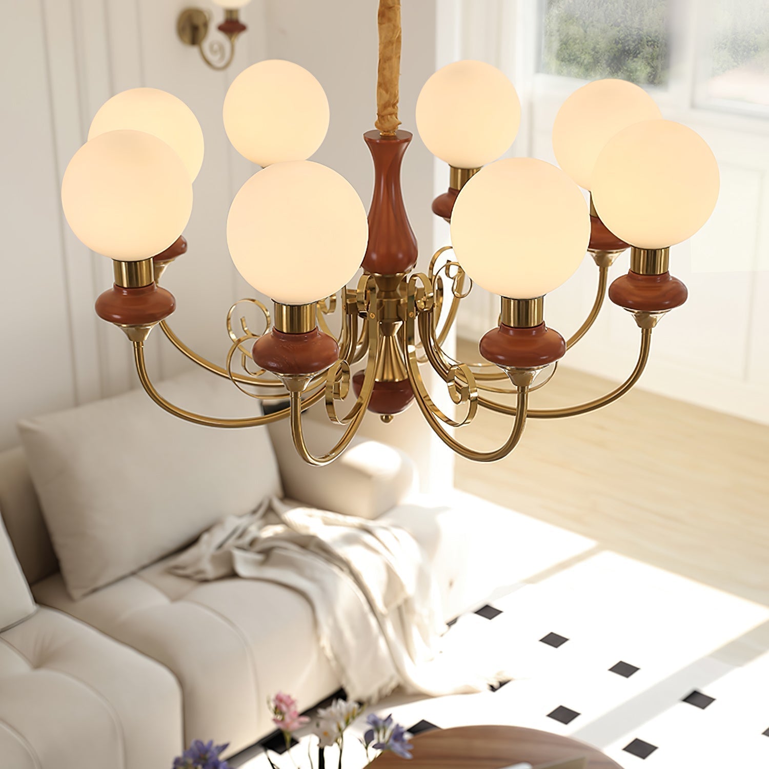 Modern Onyx Glass Pendant Light Metal Chandelier for Dining Room Living Space