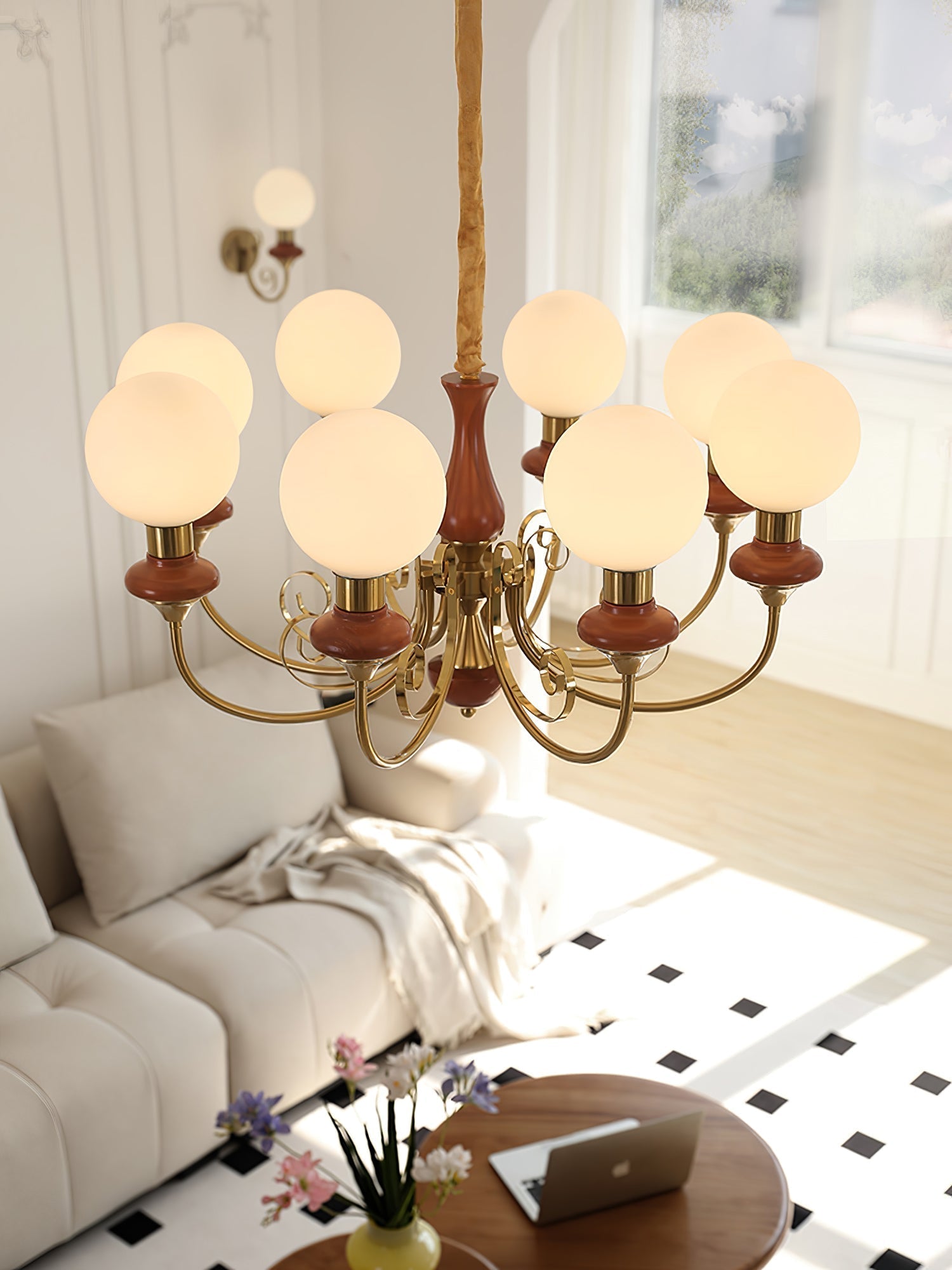 Modern Onyx Glass Pendant Light Metal Chandelier for Dining Room Living Space