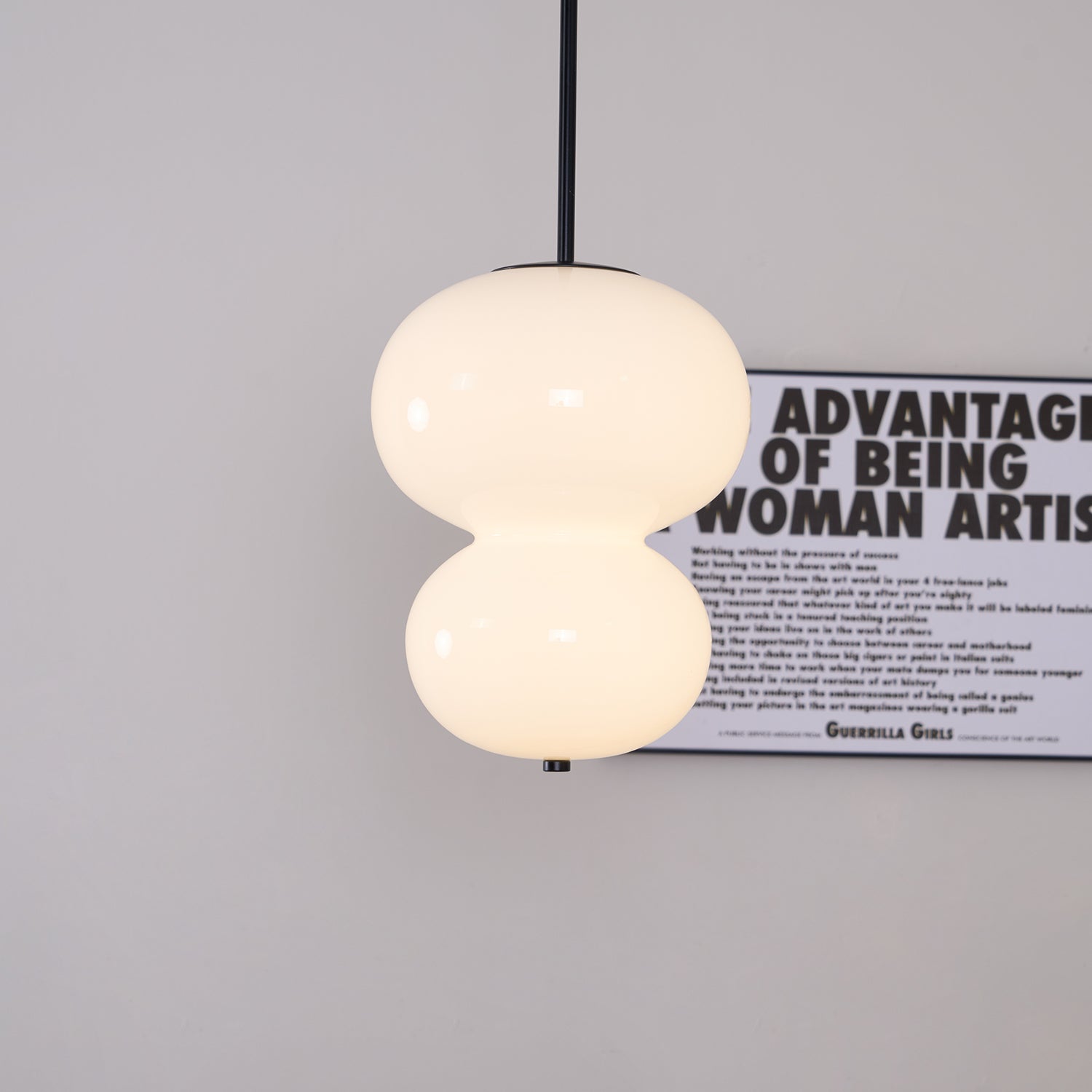 Modern Opal Glass Gourd Hanging LED Pendant Lamp for Dining and Living Rooms