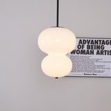 Modern Opal Glass Gourd Hanging LED Pendant Lamp for Dining and Living Rooms
