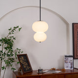 Modern Opal Glass Gourd Hanging LED Pendant Lamp for Dining and Living Rooms