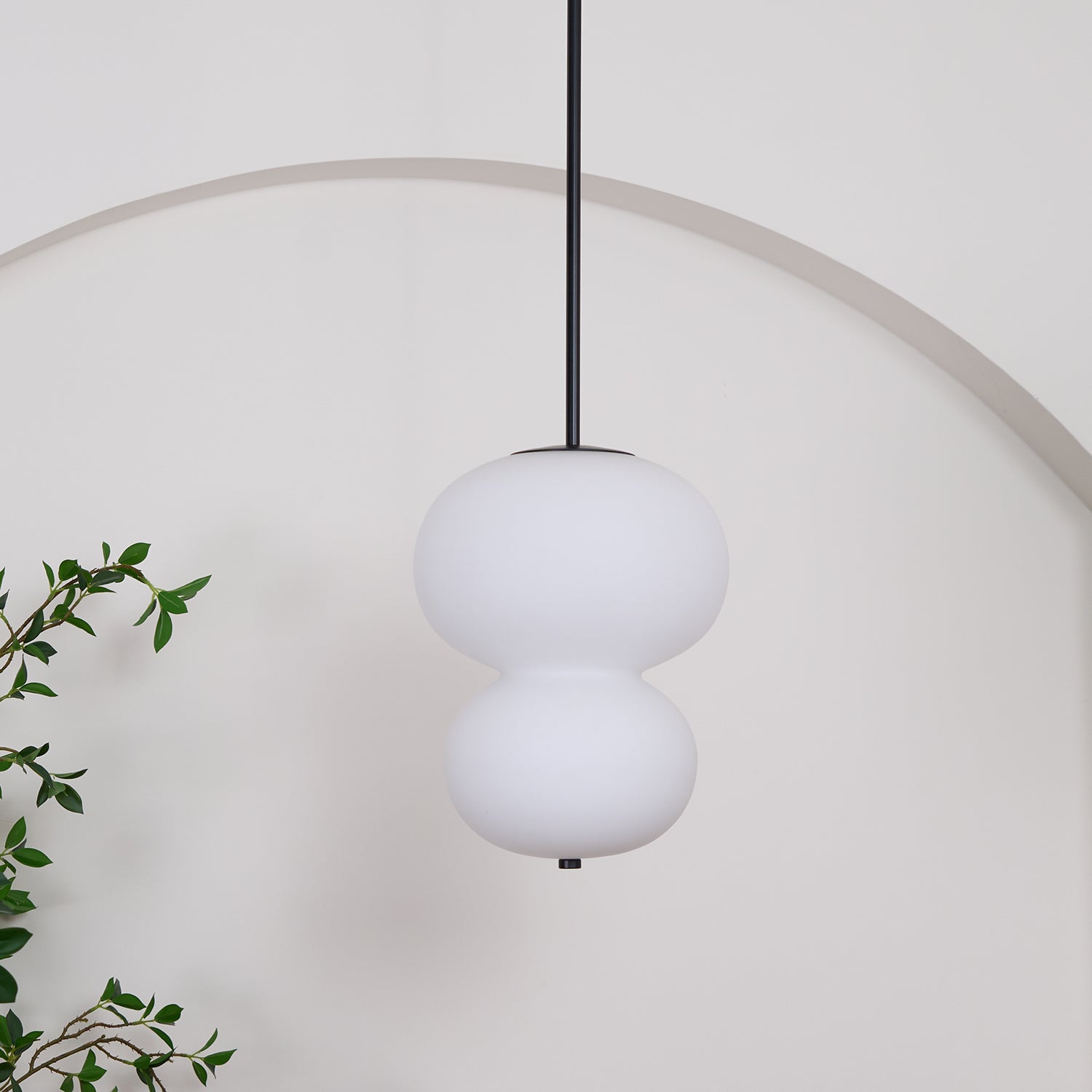 Modern Opal Glass Gourd Hanging LED Pendant Lamp for Dining and Living Rooms