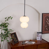 Modern Opal Glass Gourd Hanging LED Pendant Lamp for Dining and Living Rooms