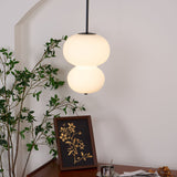 Modern Opal Glass Gourd Hanging LED Pendant Lamp for Dining and Living Rooms